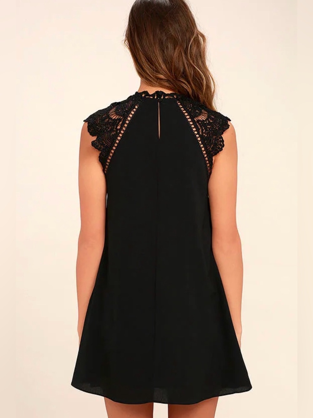 NWT LULU’S Hey Doll Black Lace Shift Dress Size Small - Picture 3 of 16
